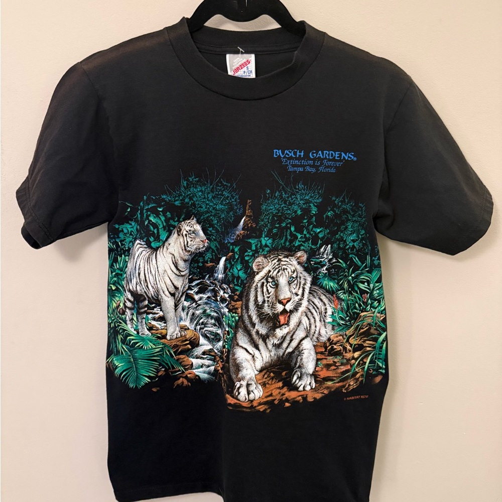 Vintage Busch Gardens Tigers Extinction Is Forever TShirt Rare Nature 1994 Small
